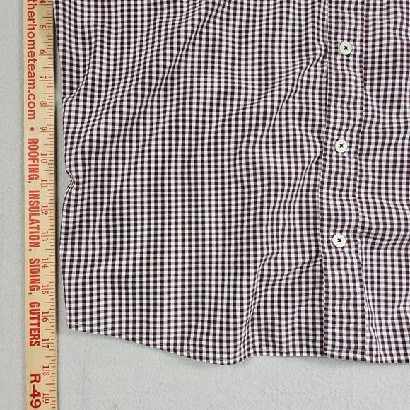 Orvis Shirt Mens XL Maroon Check Long Sleeve Button Up Active Fit 100% Cotton - Picture 5 of 9